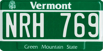 VT license plate NRH769