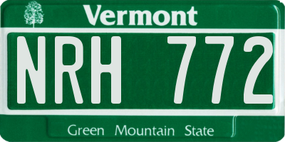 VT license plate NRH772