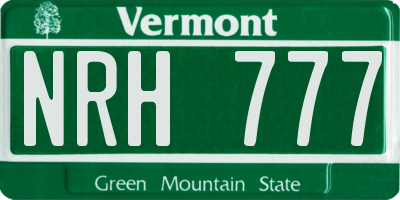 VT license plate NRH777