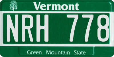 VT license plate NRH778