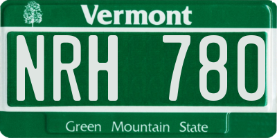 VT license plate NRH780