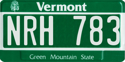 VT license plate NRH783