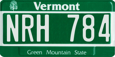 VT license plate NRH784
