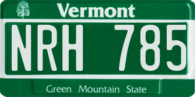VT license plate NRH785
