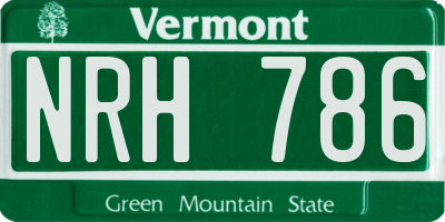 VT license plate NRH786