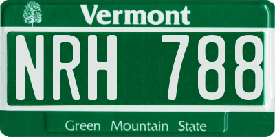 VT license plate NRH788