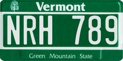 VT license plate NRH789
