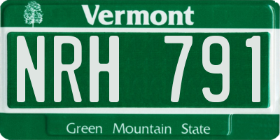 VT license plate NRH791