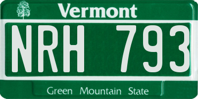 VT license plate NRH793