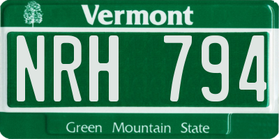 VT license plate NRH794