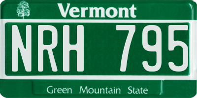 VT license plate NRH795