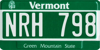 VT license plate NRH798