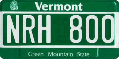 VT license plate NRH800
