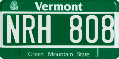 VT license plate NRH808