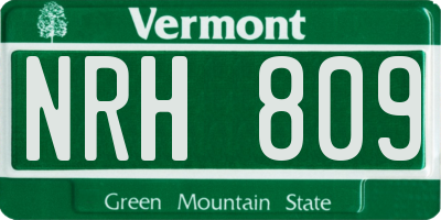 VT license plate NRH809