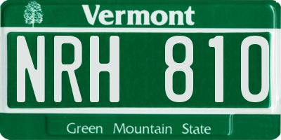 VT license plate NRH810