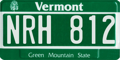 VT license plate NRH812
