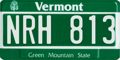 VT license plate NRH813