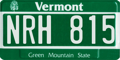 VT license plate NRH815
