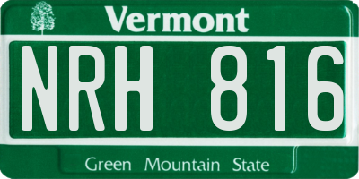 VT license plate NRH816