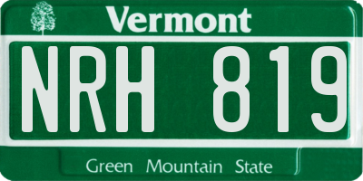 VT license plate NRH819