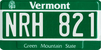 VT license plate NRH821