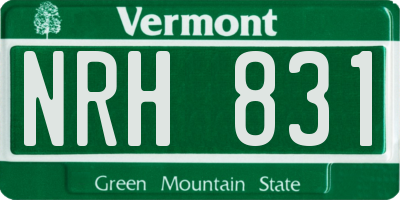 VT license plate NRH831