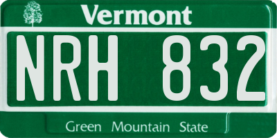 VT license plate NRH832