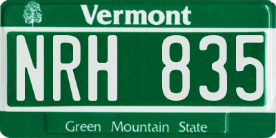 VT license plate NRH835