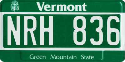 VT license plate NRH836