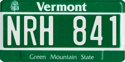 VT license plate NRH841