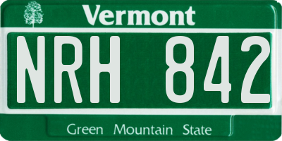 VT license plate NRH842