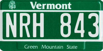 VT license plate NRH843