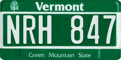 VT license plate NRH847