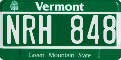VT license plate NRH848