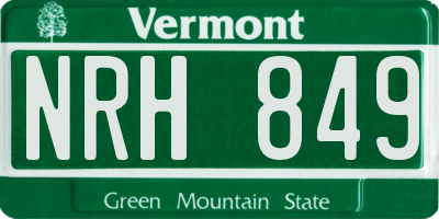 VT license plate NRH849