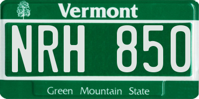 VT license plate NRH850