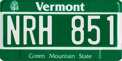 VT license plate NRH851