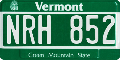 VT license plate NRH852