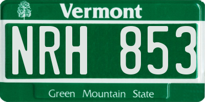 VT license plate NRH853