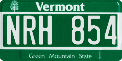 VT license plate NRH854