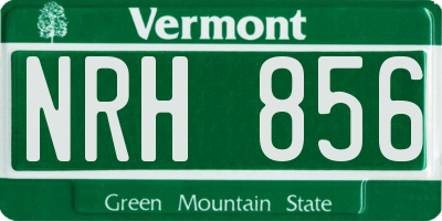 VT license plate NRH856