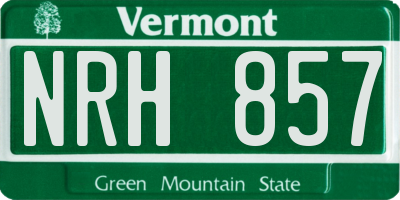 VT license plate NRH857