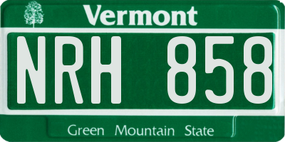VT license plate NRH858