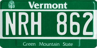 VT license plate NRH862