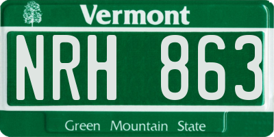 VT license plate NRH863
