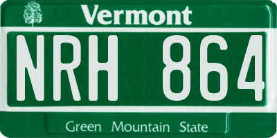 VT license plate NRH864