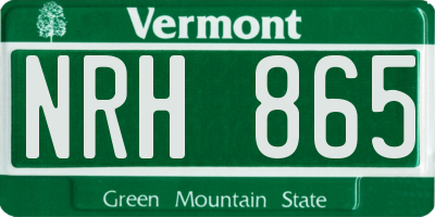 VT license plate NRH865