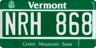 VT license plate NRH868