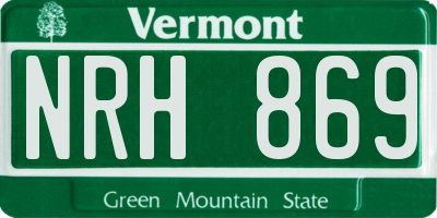 VT license plate NRH869
